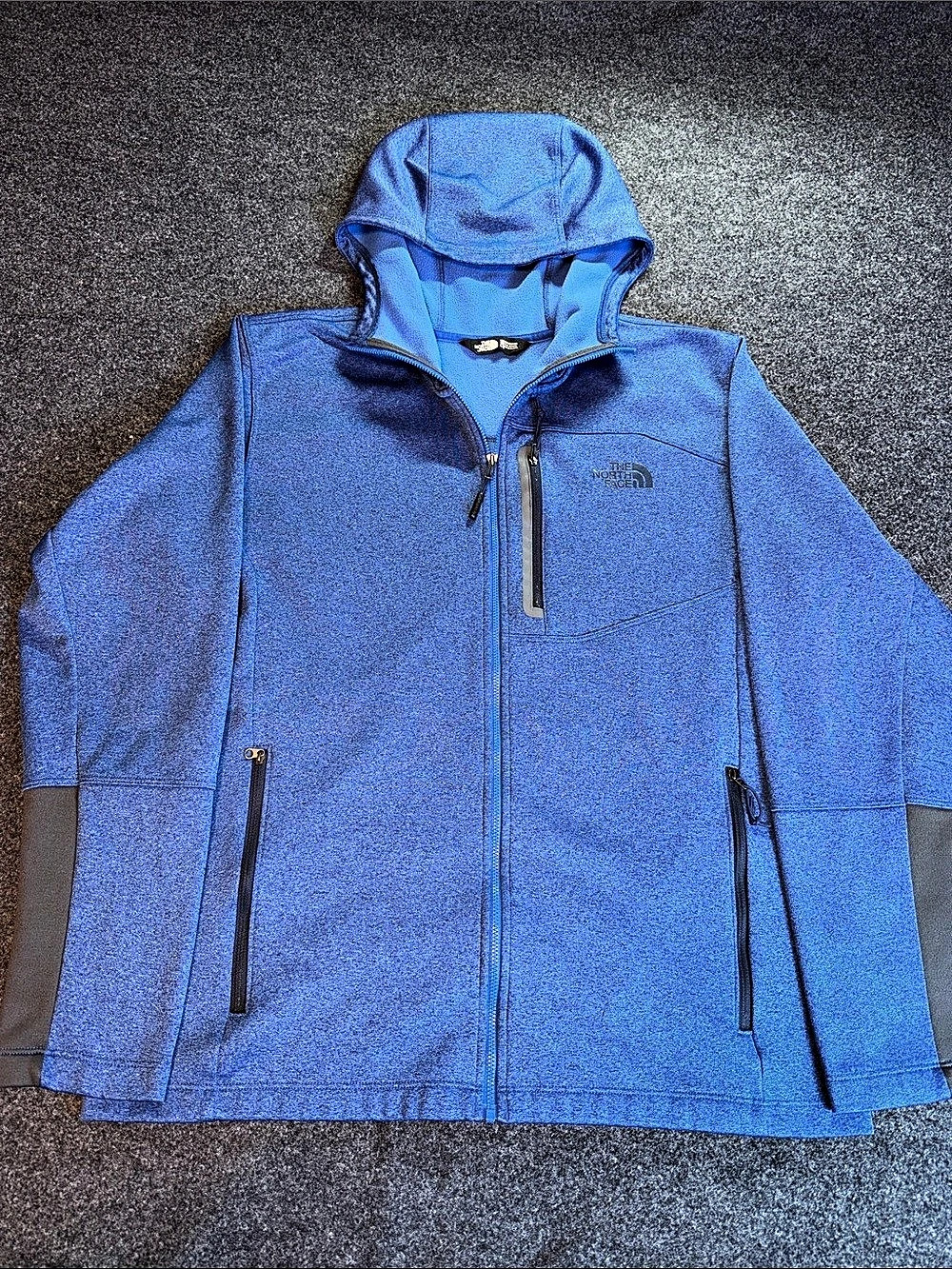 The North Face Men's Tech Blue Hooded Performance Jacket Athletic Wear Size L